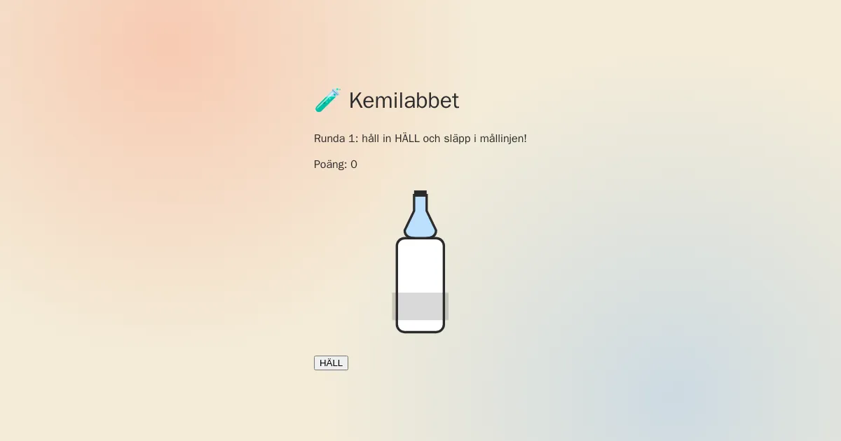 Skärmbild av min sida