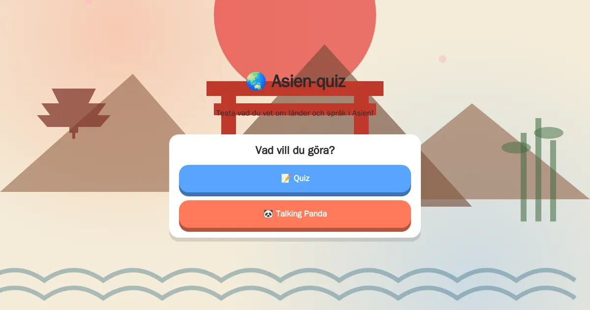 Skärmbild av Asien-quiz