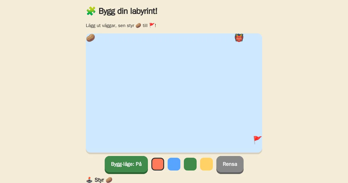 Skärmbild av Bygg din labyrint!