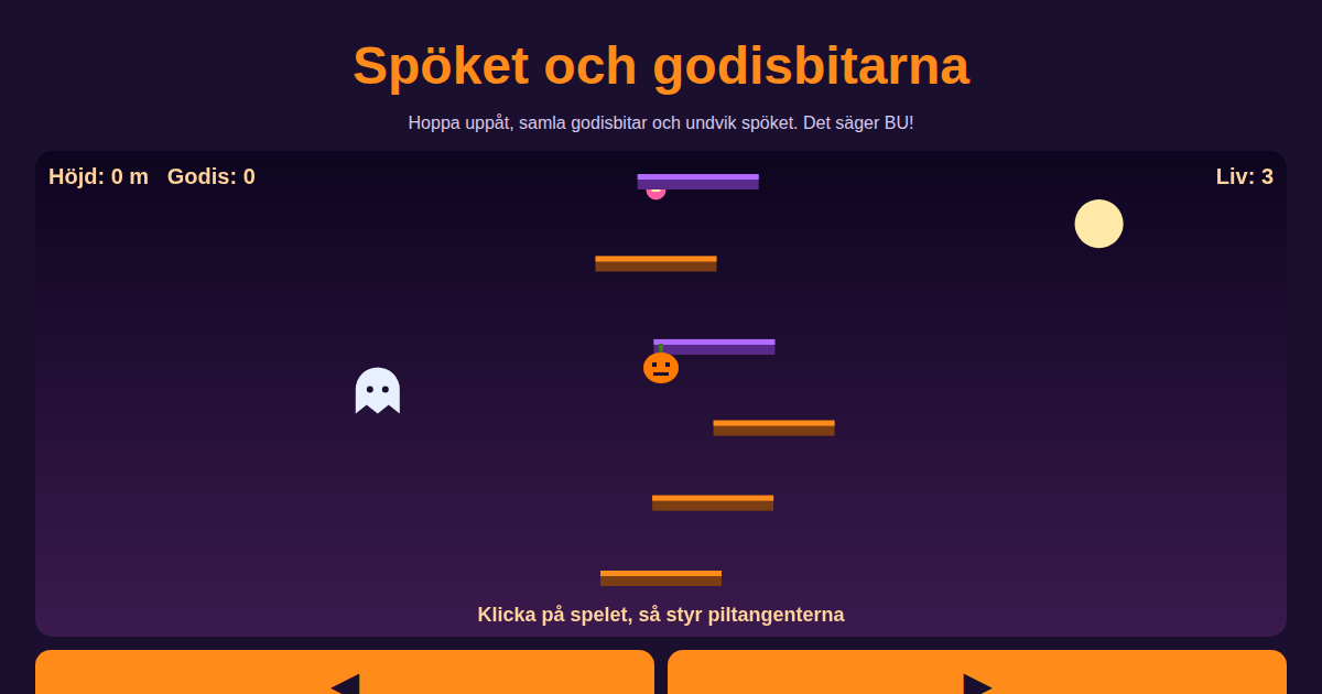 Skärmbild av Spöket och godisbitarna