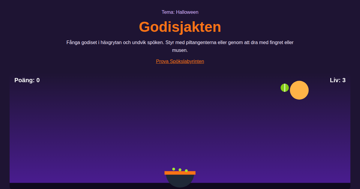 Skärmbild av Godisjakten