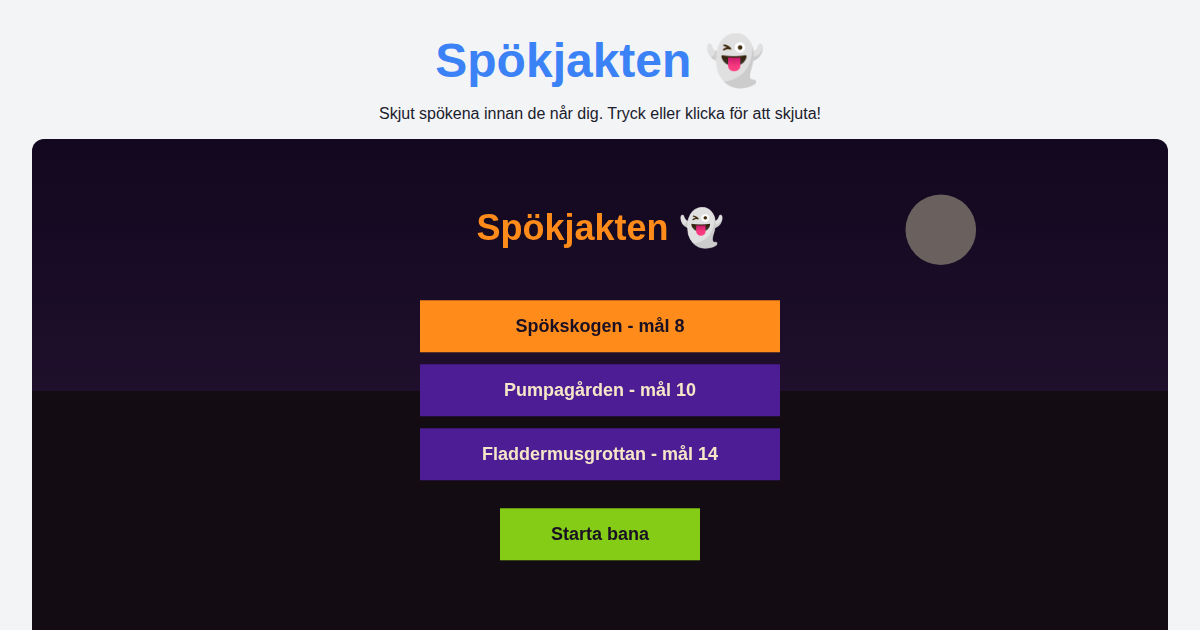 Skärmbild av Spökjakten